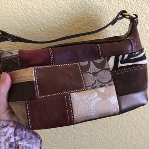 Chic patchwork coach purse